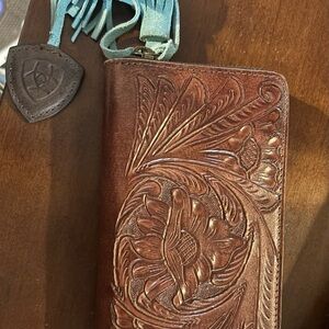 Ariat Brown Embossed Leather Wallet